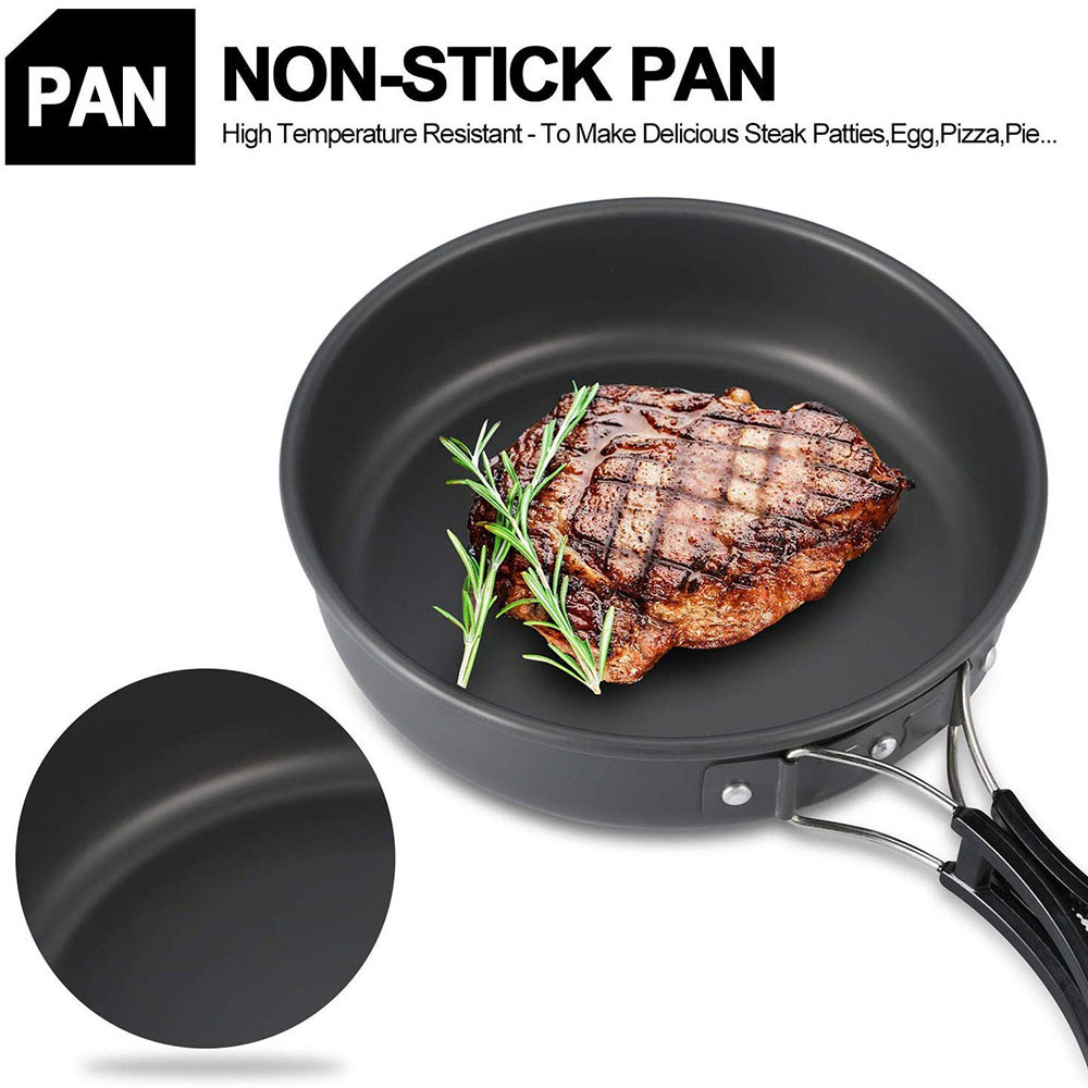 アルミ合金製のアウトドアキャンプ用調理器具セット、鍋にこびり - Camping Cooking Kit のレビューと価格
