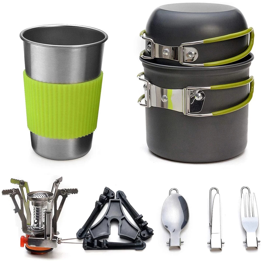 キャンプ調理器具キット ストーブ付き アウトドアクッキングセ - Camping Cooking Kit のレビューと価格