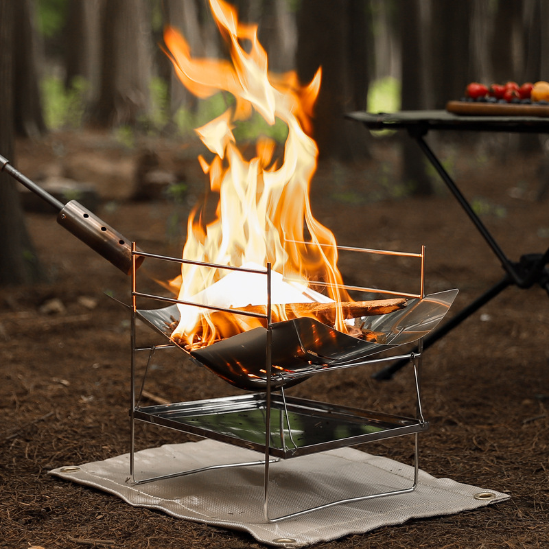 薪キャンプストーブポータブル折りたたみ屋外調理ストーブ防風フ - Camping Cooking Fire Stove のレビューと価格
